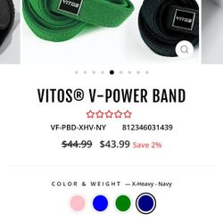 New Vitos V-Power Excercise/Workout Band