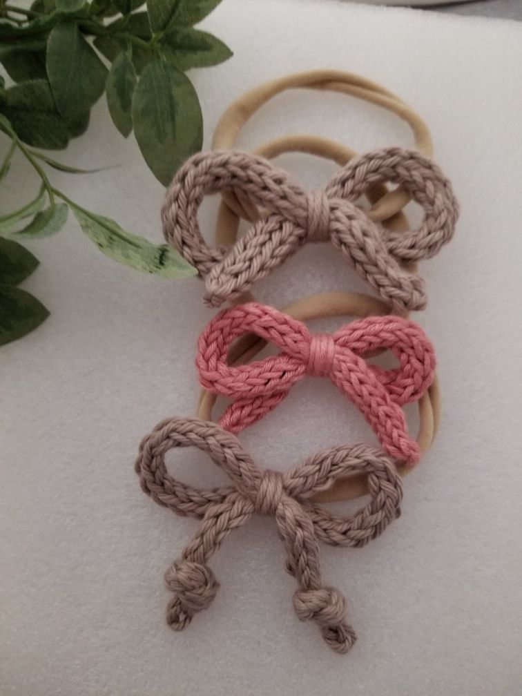 Knitted bow headband Set