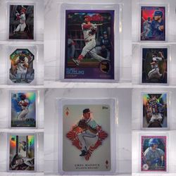 Baseball Card Lot Of 35 Trout Acuna And More 