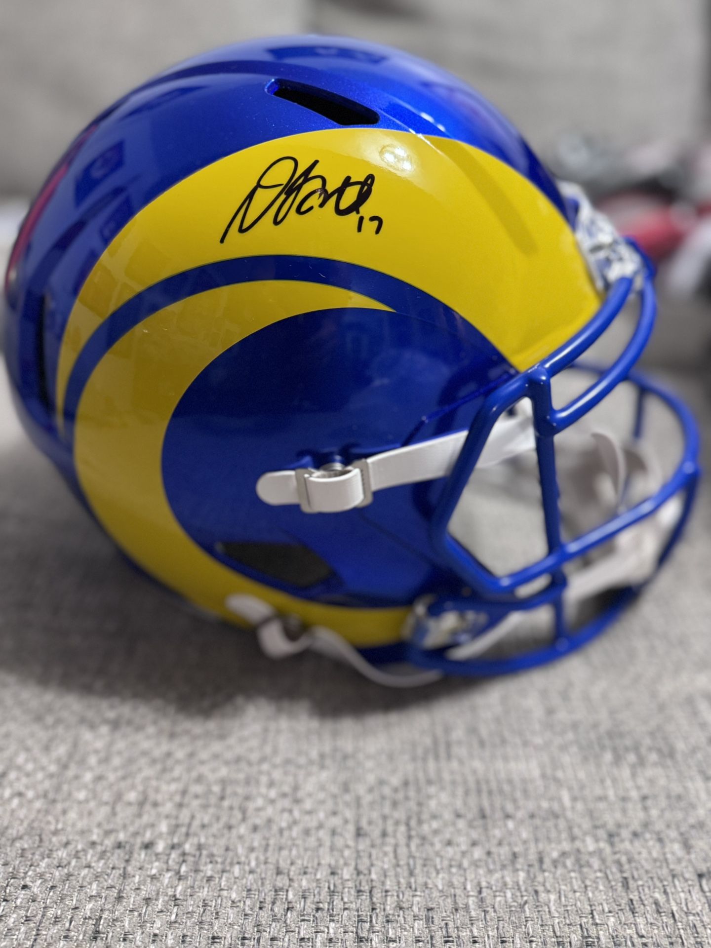 Davante Adams Signed LA Rams Full Size Replica Speed Helmet Metabilia Coa Sticke