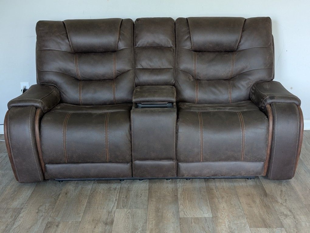 2 Brown Reclining Sofas