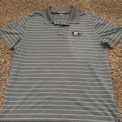 Georgia Bulldogs Gray Striped Polo Shirt