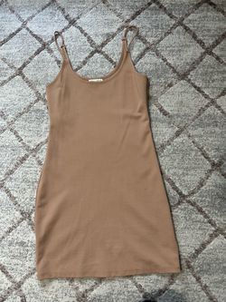 Tan Mini Bodycon Slip Dress size Large