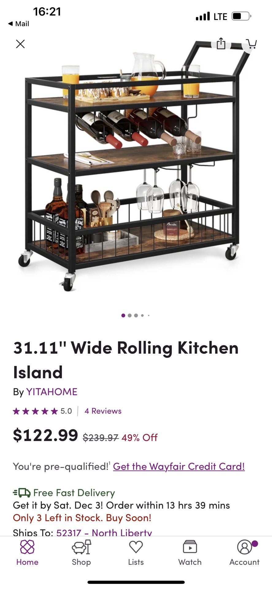 Kitchen Island/Bar Cart
