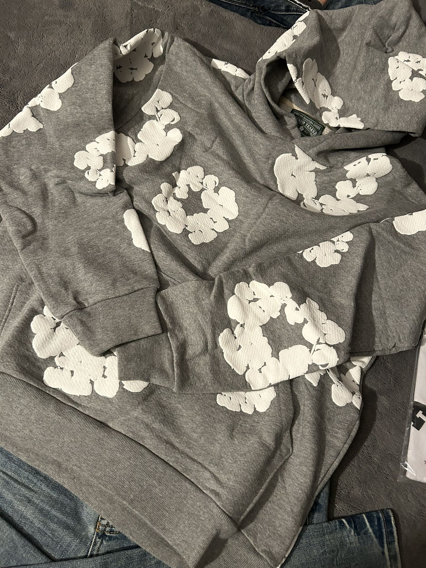 Denim Tear Gray Hoodie Small