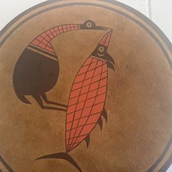 Native American Leather Drum Wall Hanging