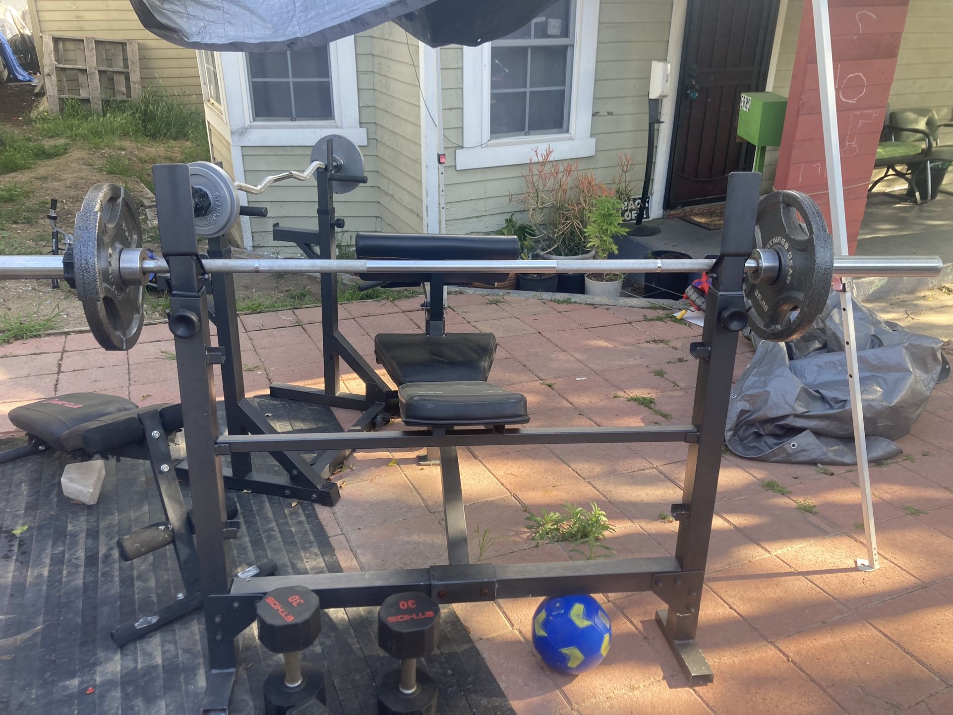 Gym Set /Weights. SOLD AS A SET ONLY