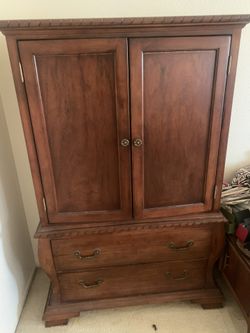 All Wood Antique Wardrobe Dresser
