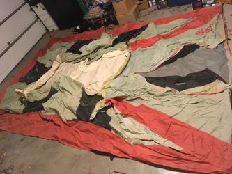 Large 15x9 foot multi-color tent, no poles or ropes, only tent