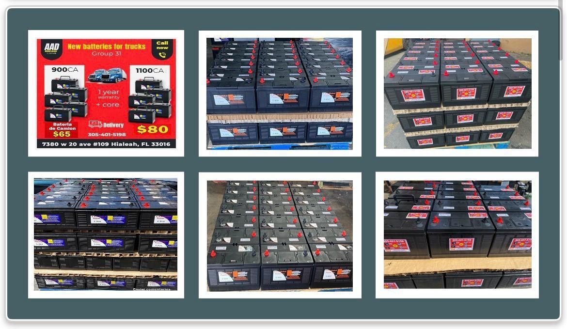 Baterías De 900cca Nuevas Para Exportación No Core No Garantía 