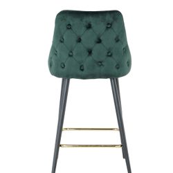 Green Velvet High Bar Chairs Set Of 2