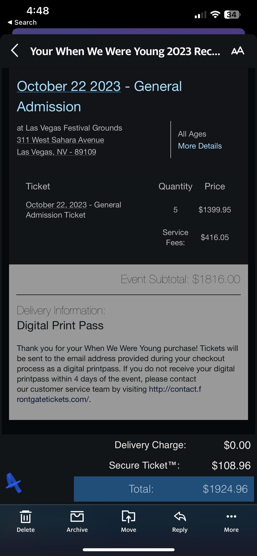 When We Were Young Festival Tickets