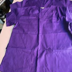 2 Purple Scrubs Tops Size Small 