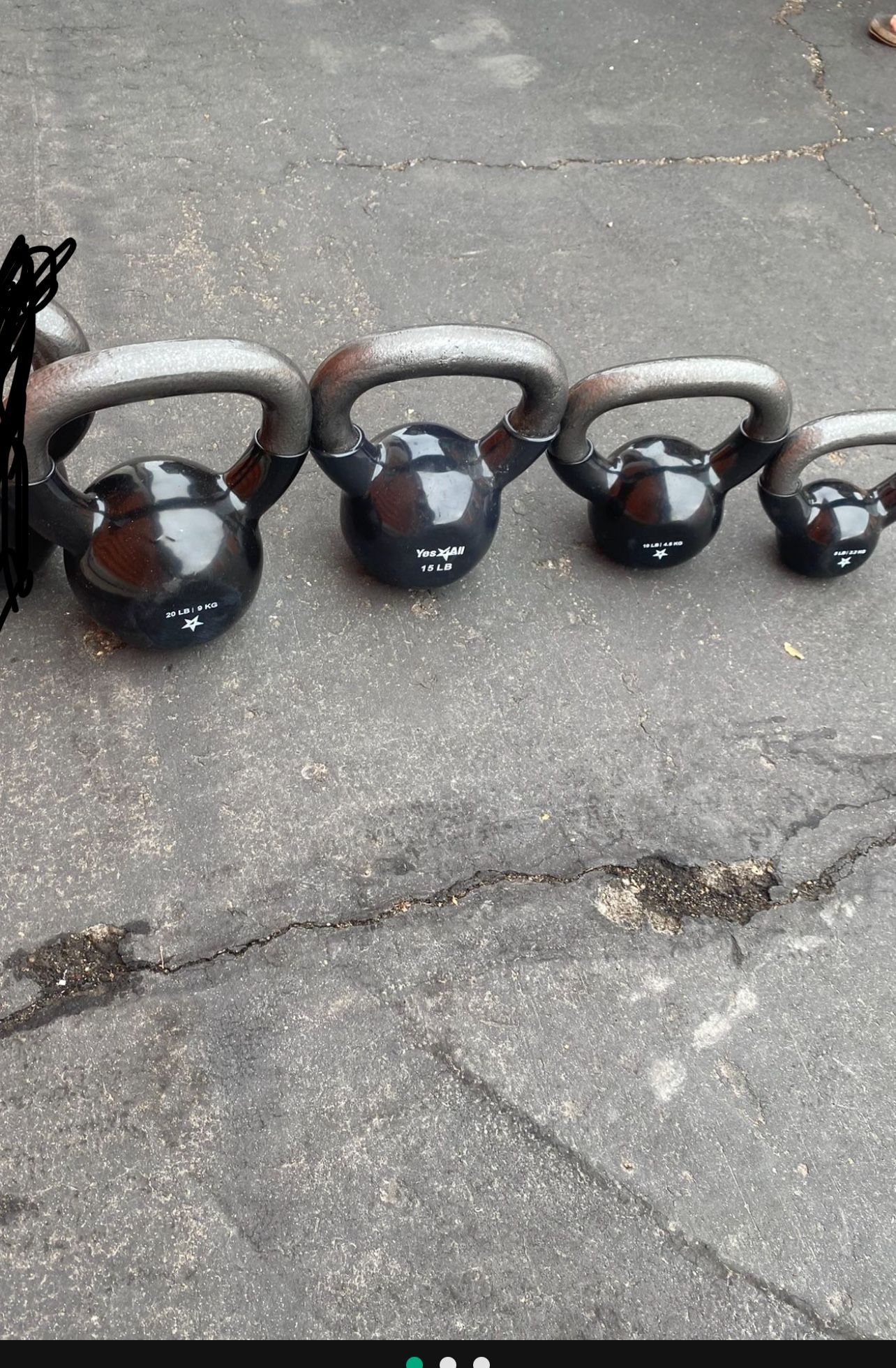 Kettle Bells 5,10,15,20, Lbs