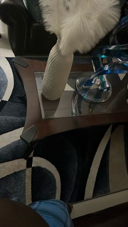 Long Glass And Wooden Table