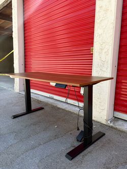 Electric Standing Desk - Adjustable Height | Walnut Finish