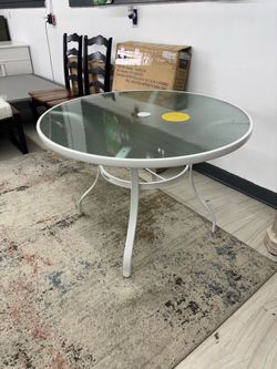 Style Well White Outdoor Dining Table