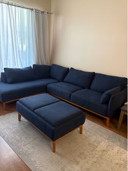 Couch with ottoman/cocktail storage