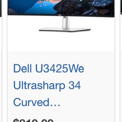 Dell U3425We ultra sharp 34 Curved USB Monitor 