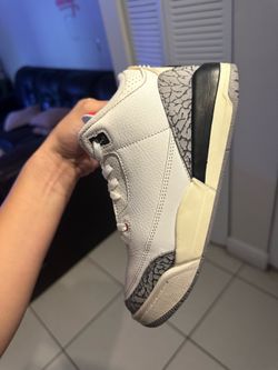Jordan Air Jordan 3 Low Top Leather Lace-Up Sneaker Kids US 3 White/Gray