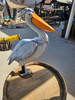Tin pelican decor