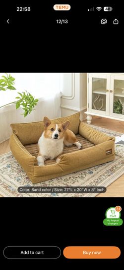 Comfort Orthopedic Dog Bed for Large Dogs - Waterproof Sofa Bed with Removable Bolsters & Washable Cover & Nonslip Bottom, Egg Foam Dog Sofa with Enha