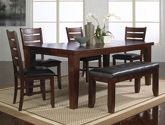 6PC Dining Set 42”x82” (18”Leaf) FREE Delivery