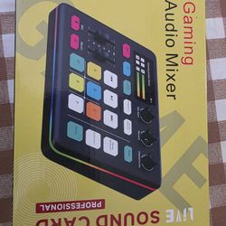 Gaming Audio Mixer, RGB Audio Interface with 48V Phantom Power, Bluetooth, Voice Changer, 6 Customized Sound Pads for Live Streaming, Podcasting, Reco