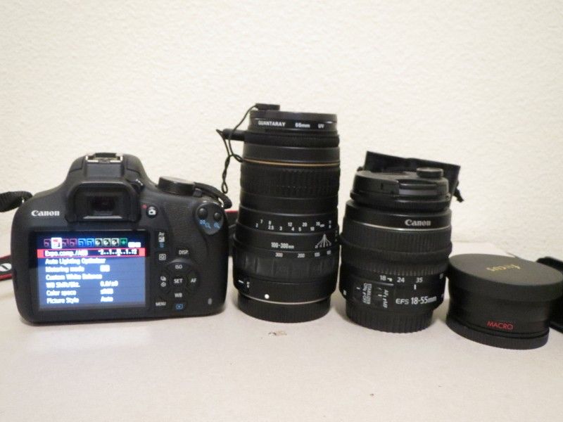 Canon EOS Rebel T5 Digital SLR Camera Kit With 3 Lens for Sale in