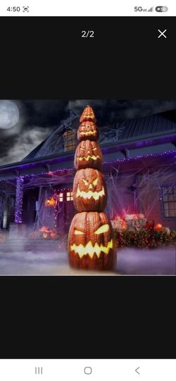 8ft Home Depot Led Jack-O-Lantern Pumpkin Stack