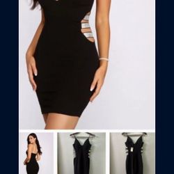 Cute Black Short Dress Size M
