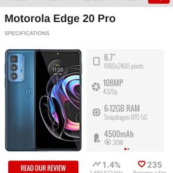 Motorola Edge 20 Pro Unlocked 6.7 Oled Screen