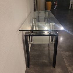 Dyer Rectangular Glass Top Entryway Sofa Console Table