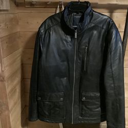 NAUTICA Leather Jacket Mens Large