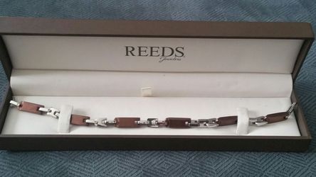 Mens stainless steel and chocolate 8.5 bracelet!