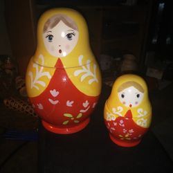 Russian Nesting Dolls Ceramic Measuring Cups 