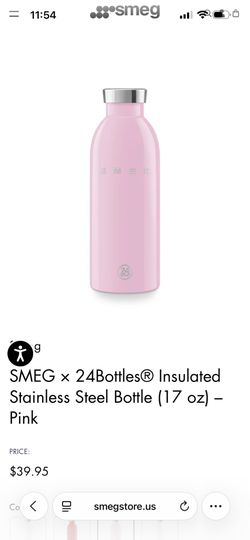 SMEG × 24Bottles® Insulated Stainless Steel Bottle (17 oz) – Pink