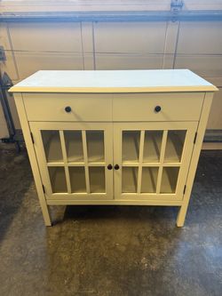 Off White Cabinet with Glass Doors