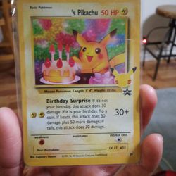 20th Anniversary Birthday Pikachu. Pokemon Card