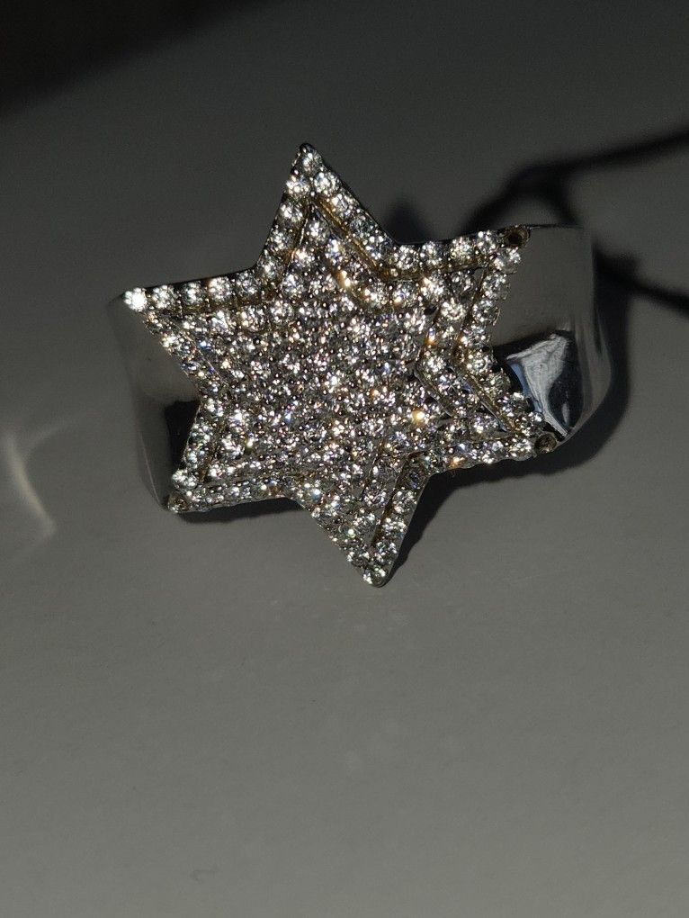 Six Point Star Ring 925silver Premium C.Z
