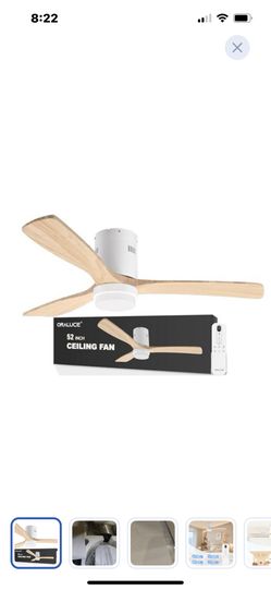 “New”52” Wood Ceiling Fan W/light& Remote”Quiet”,reversable/3 LED Colors