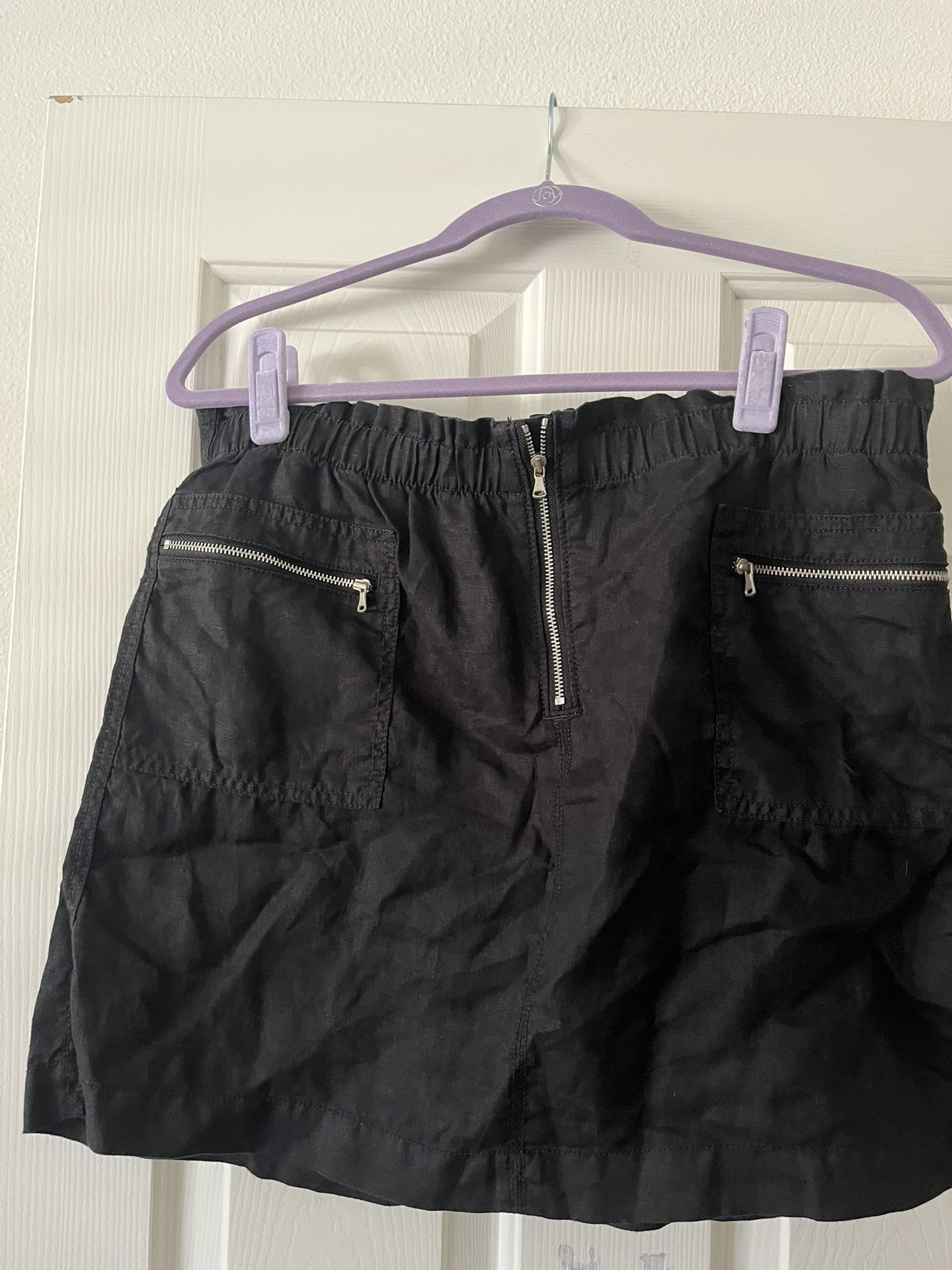 Black Linen Skirt