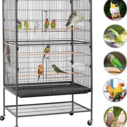 Metal Rolling Bird Cage Extra Storage Shelf, NEW in the box - Black