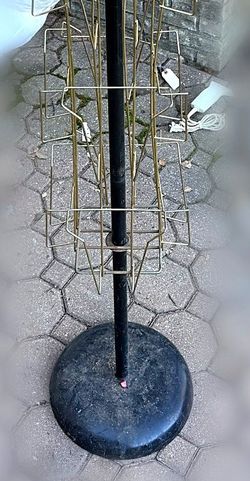 Gold Wire Rotating Greeting Card / Postcard Spinner Rack (floor)