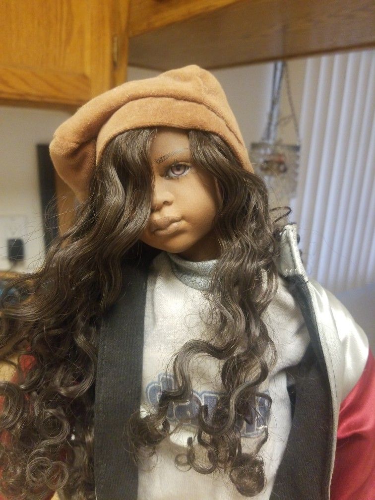 Uta Brauser 90's Hip Hop hand painted 19in doll.