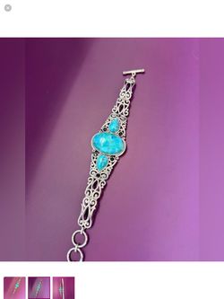 925 sterling silver Turquoise and Onyx Bracelet