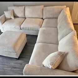 New! Super Comfy! Soft Touch Sofa Sectional !!!! FREE XL OTTOMAN!! 