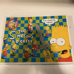 Vintage 1991 The Simpsons 3D Chess Set Complete Board Game 
