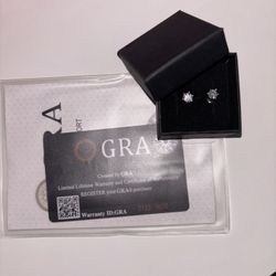 GRA Sarkling Stud Earings With Certification