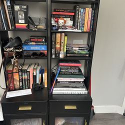 2 Bookshelves W/ Wireless Charger